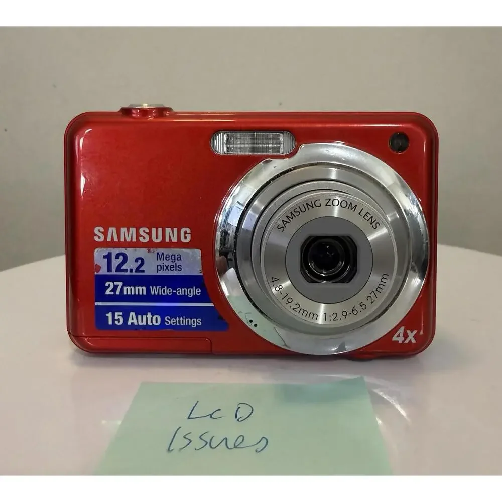 Samsung ES9 Digital Camera 12.2MP Compact Zoom X4 Point & Shoot Red Y2K BAD LCD